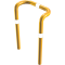 Anti-nudge hoop | double-sided, deep version | steel tube  76 mm | yellow / black | total width: 750 mm | height above ground: 650 mm | for casting in concrete